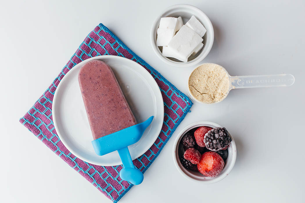 coconut berry protein pops for summer