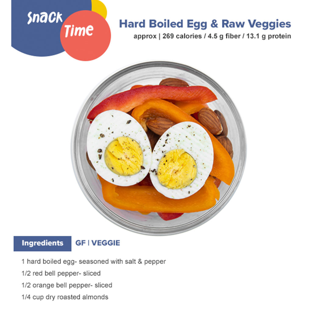 hard boiled eggs and veggies